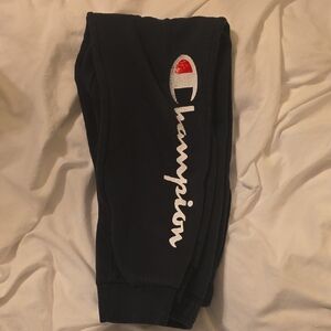 Champion Kids Black Large Power Jogger Pants with White Script and Red Logo